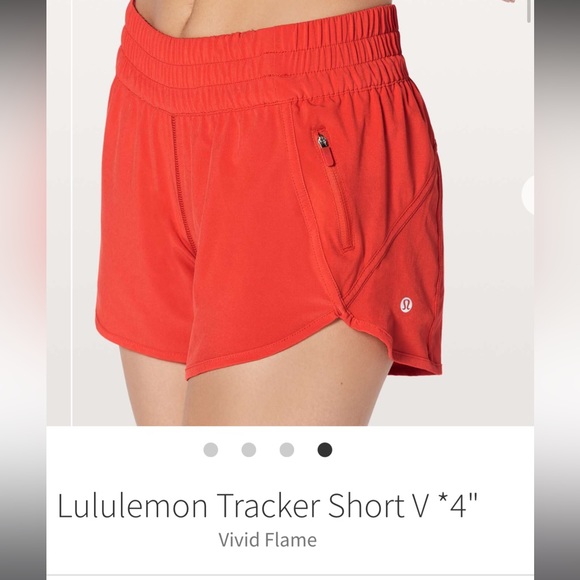 Lululemon Tracker Short 4” Vivid Flame - Picture 6 of 7